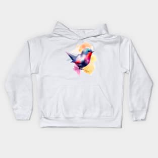 Bird watercolor simple illustration Kids Hoodie